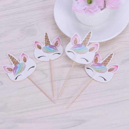 24 pcs Unicorn theme for Cake and cupcake Topper