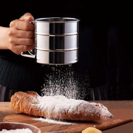 One-Handed Flour Sifter, Stainless Steel Flour Icing Sugar Sifter