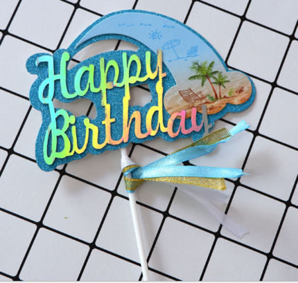 Happy birthday Rainbow theme cake topper