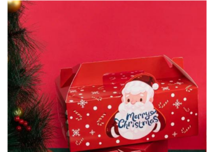 1Pcs 6Cavity Cupcake Box Santa Cupcake Box For Mousse, Pudding, Pastry