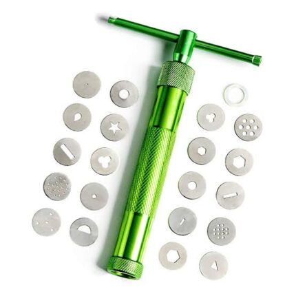 21Pcs Stainless Steel Sugar Craft Extruder Fondant Sugar Paste Extruder Ceramics Pottery Polymer Modeling Decorating Tools Set