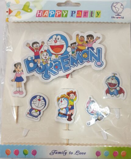 Doraemon Theme Paper Cake Toppers