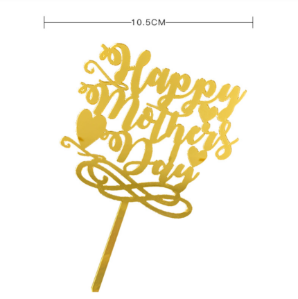 Happy mothers day with heart acrylic cake topper
