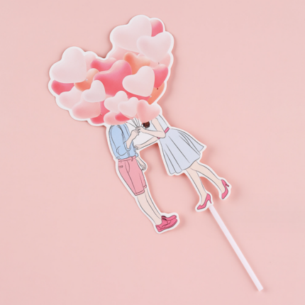 1 pcs Couple heart cake topper