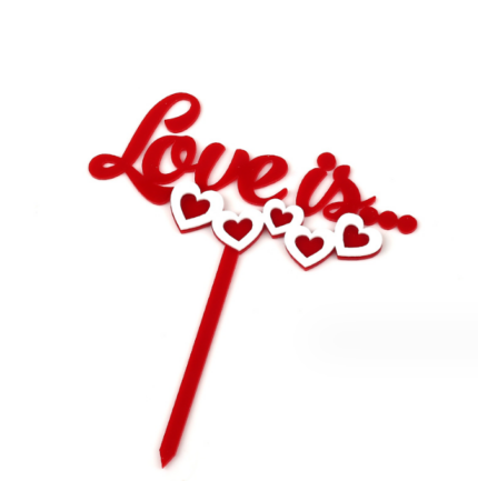 1 pcs Love acrylic red cake topper