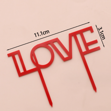 1 pcs red love cake topper