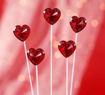5 pcs resin heart cake topper set