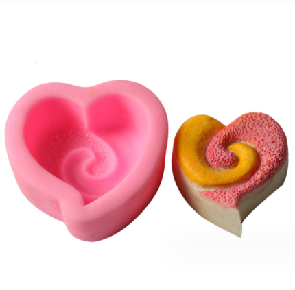 Swirl heart silicone mould