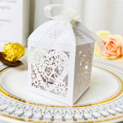 10 pcs white jali Small Candy Chocolate Gift Box