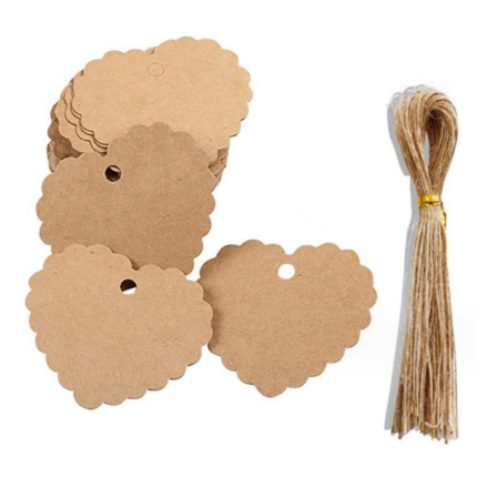20 pcs heart shaped tags with thread
