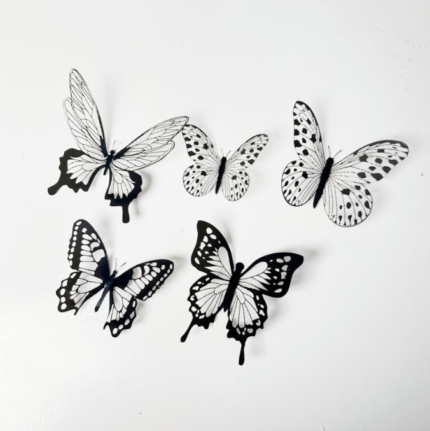 5 pcs Black butterfly topper