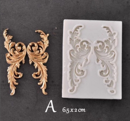 Relief Antique Vintage Border Scrolls Art Nouvo Floral European silicone mould