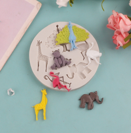 Cute Peacock Elephant Bear Swan Animal Silicone mould