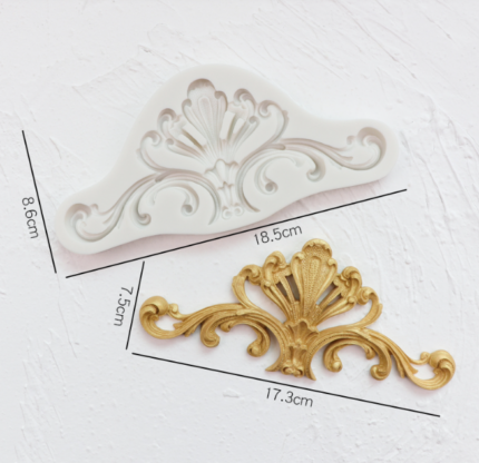 Large Baroque crown classic Cake Border silicone mould