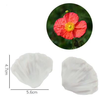 Poppy Flower Veiner Silicone Mould