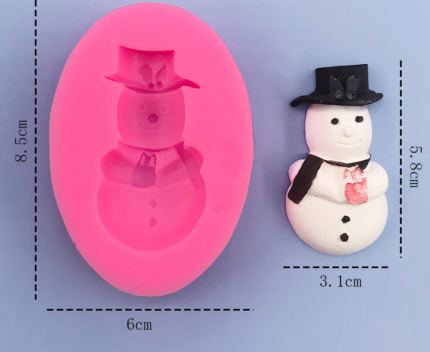 Snowman with Hat silicone mould