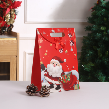 Christmas Flap with Satin Bow theme Gift Box (1 PACK = 5 PIECES) Style 1
