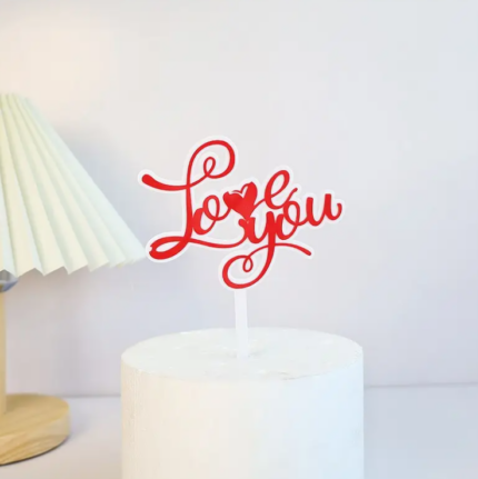 1 pcs Love You acrylic cake topper