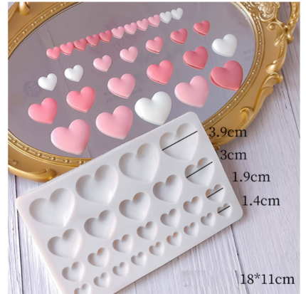 Multicavity Heart cavity silicone mould