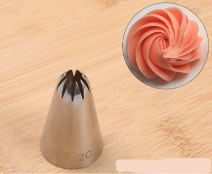 Cake Decor Medium Nozzle - No. 2C Closed Star Piping Nozzle