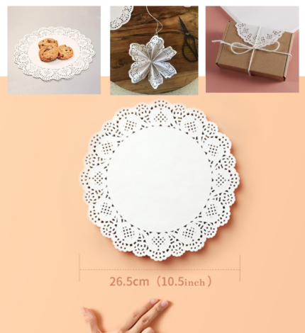 10.5 inch Paper Doilies | Round Placemats | Decorative Accessories | Disposable Paper Mats - White (140 pcs Pack)