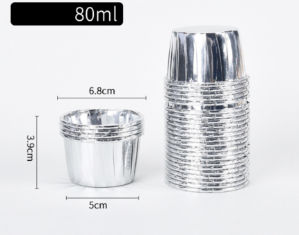 Gold Colour Aluminum Foil Baking Cups / Muffin Cups (50 pieces)