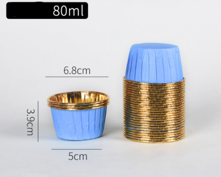 Blue Aluminum Foil Baking Cups / Muffin Cups (50 pieces)