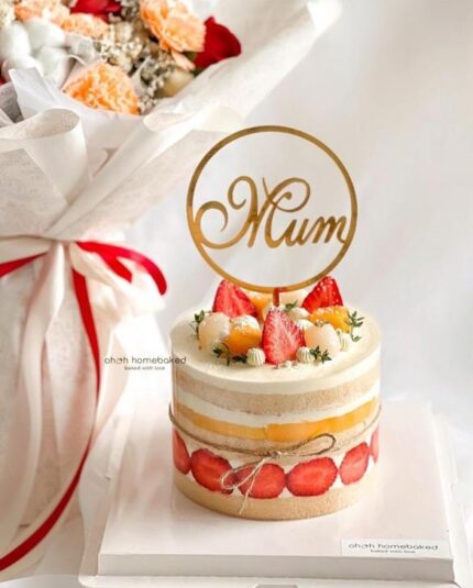 Round mom cake topper