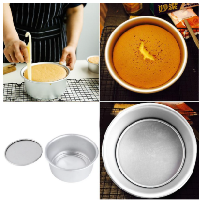 Aluminum Tapered Round Cake Push Pan Removable Bottom Cake Mould (6 inch)