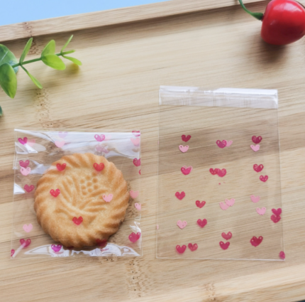 Red and Pink hearts 100pcs Cookie Candy Sleeve Style 2