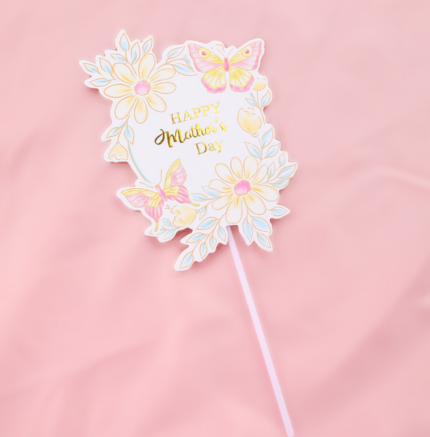 Floral Happy Mothers cake topper Style 2