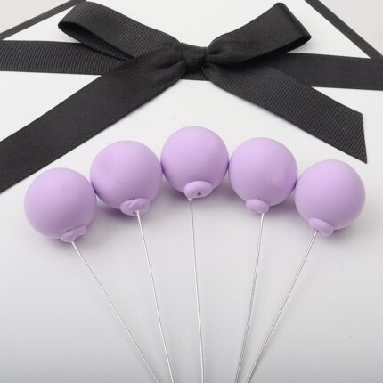 5 Pcs Light Purple velvet faux Ball set (2.5 cm diameter)