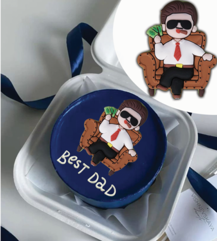 Cool Father Sitting on Chair cake Toy topper