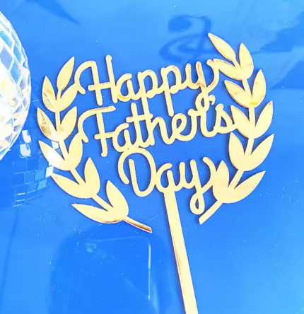 Happy fathers day cake topper Style 13 (Gold)