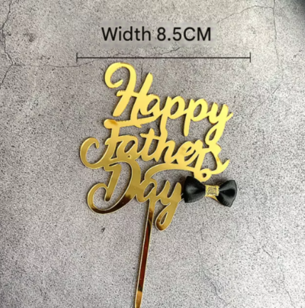 Happy fathers day with fabric Bow cake topper