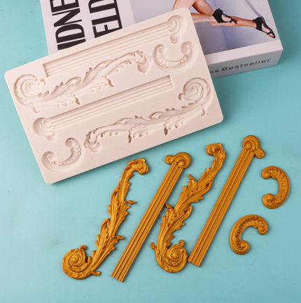 Greek pillar baroque scroll silicone  Mould