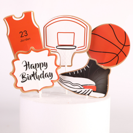 5 pcs Basketball theme Cake Topper set